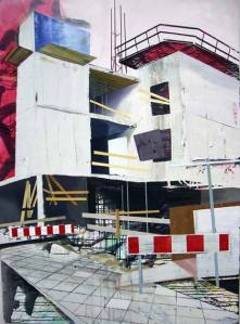 Hendrik Voerkel, 2008, Baustelle, 180 x 130 cm, Öl auf Leinwand